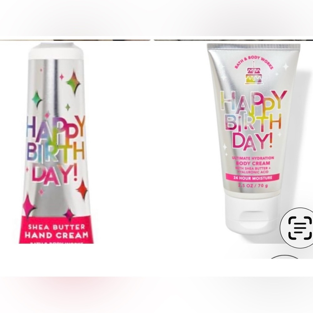 *NEW* Bath & Body Works Happy Birthday Body Cream & Hand Cream . 2.5 Oz & 1 Oz
